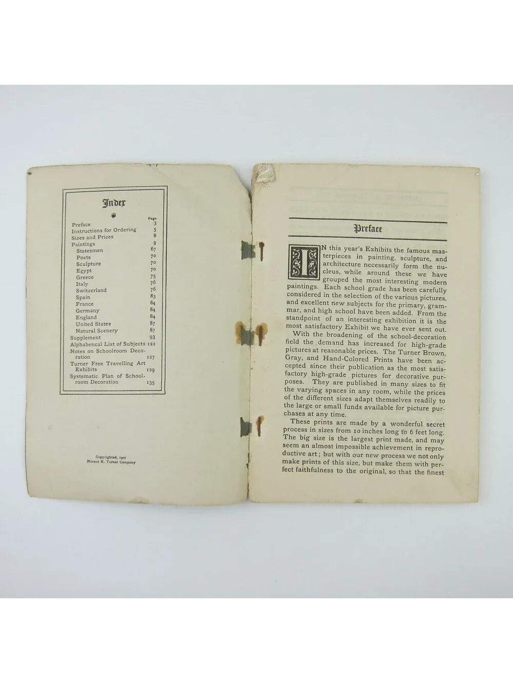 Art Exhibit Catalog 1907-1908 Horace K. Turner Co. Boston Massachusetts Antique